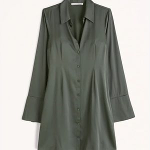 COPY - Long-Sleeve Satin Shirt Dress
